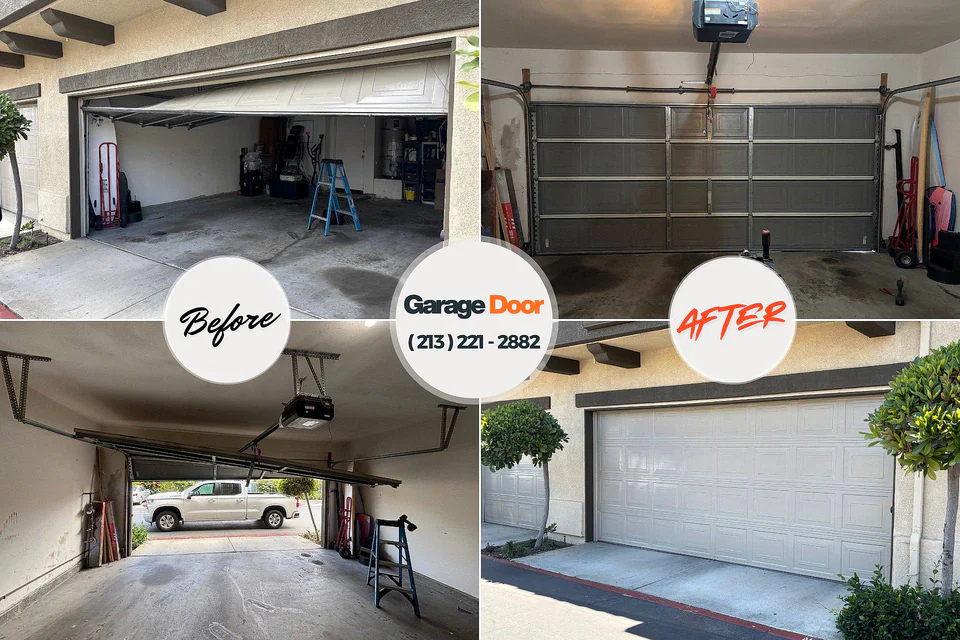 Before and after: garage door repair Honea Path, SC
